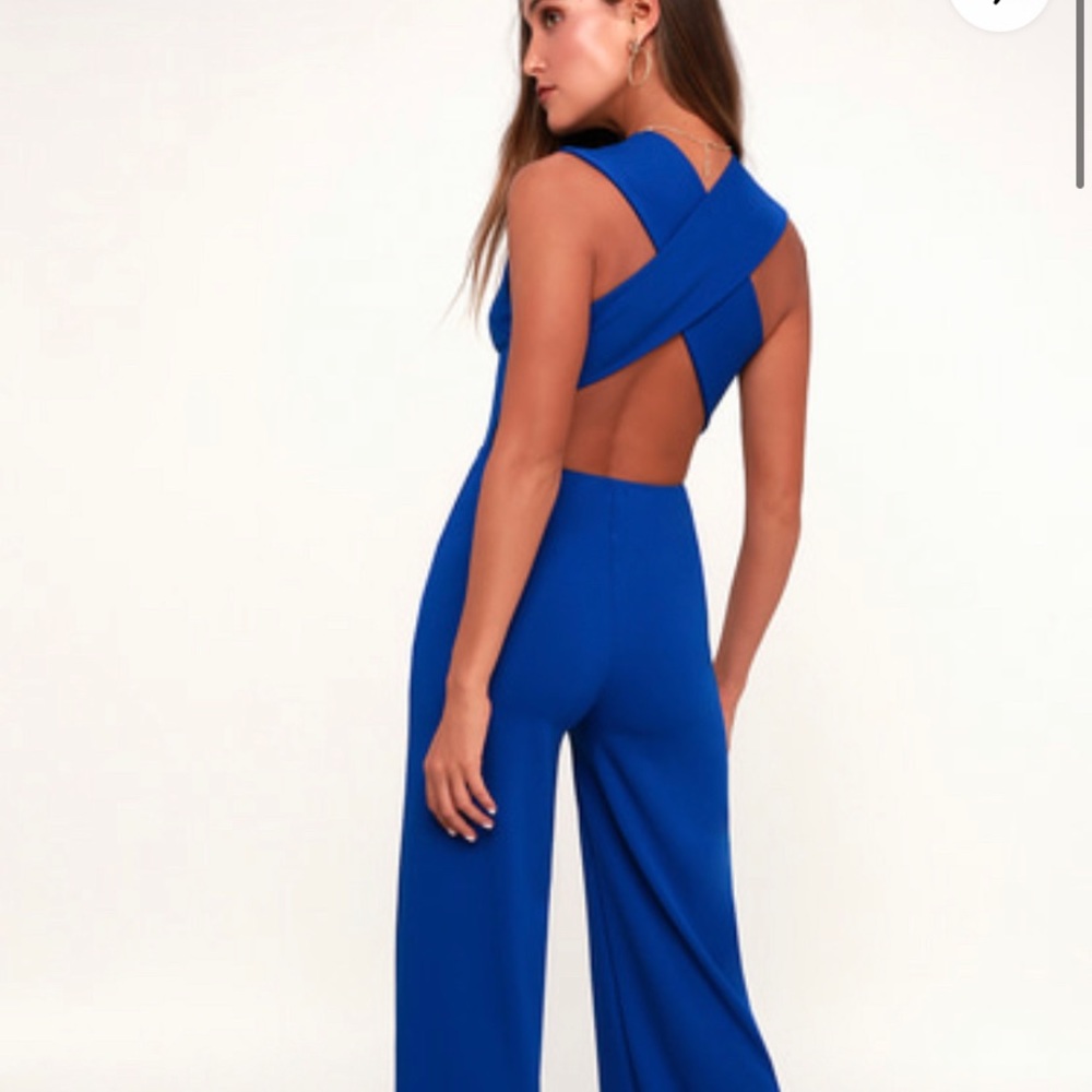 Thinking Out Loud Royal Blue Backless Jumpsuit
Lulus